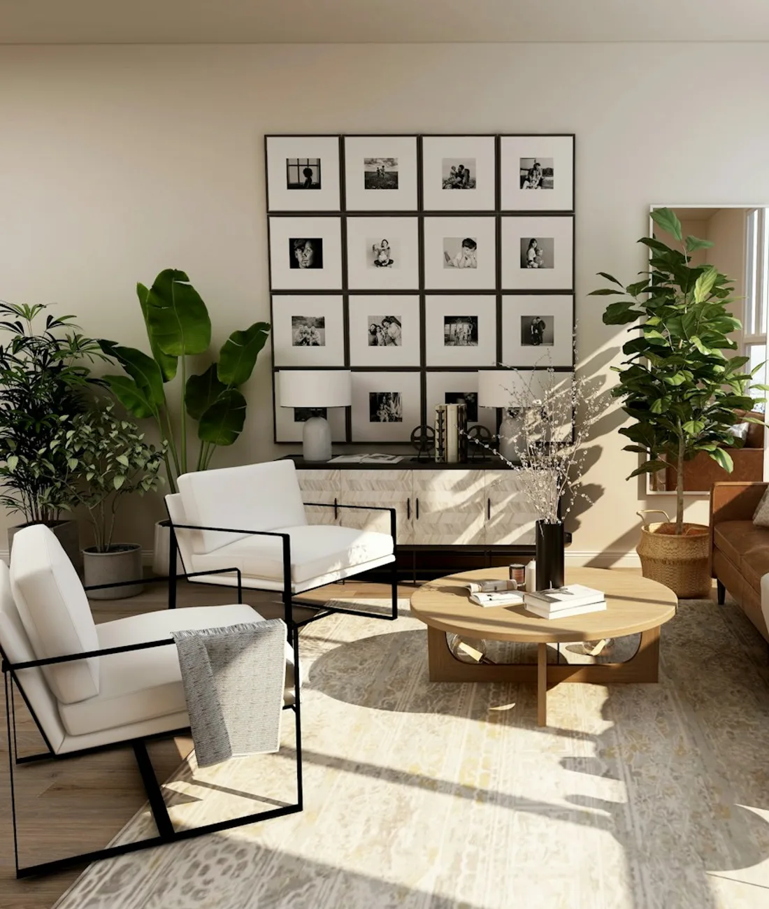 Helle, minimalistische Küche mit klarer Materialsprache