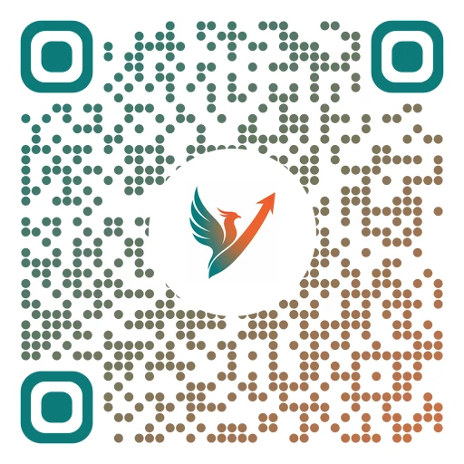 Premium-QR-Code-Beispiel mit dem Logo und der Markenfarbe von FinanzLatina