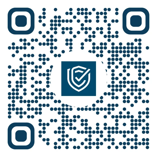 Premium-QR-Code-Beispiel mit dem Logo und der Markenfarbe von LegalClaro
